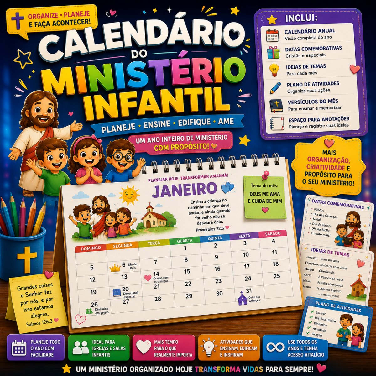 Bônus #4 — Calendário do Ministério Infantil